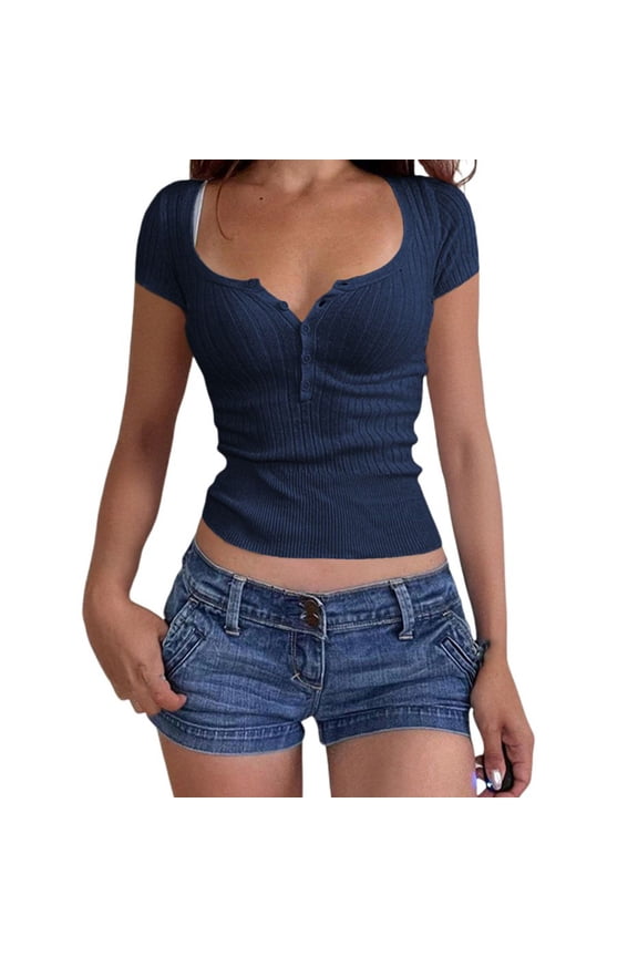 Summer Tops for Women Ladies Long Sleeve T Shirts Womens Long Sleeve Cold Gear Woman Tee Layering Shirts for Women Polyester Dry Tee Athletic Tops Short Leggings Navy L