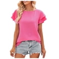 thumbnail image 1 of Summer Tops for Women Layering Tee Long Sleeve Women Exercise Wear Yoga Shirts Shirts Casual Long Sleeve Compression Tops Spandex Womens Cold Gear Technical T Hot Pink M, 1 of 5