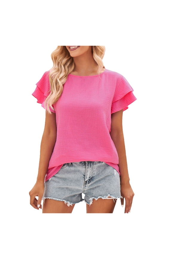 Summer Tops for Women Layering Tee Long Sleeve Women Exercise Wear Yoga Shirts Shirts Casual Long Sleeve Compression Tops Spandex Womens Cold Gear Technical T Hot Pink S