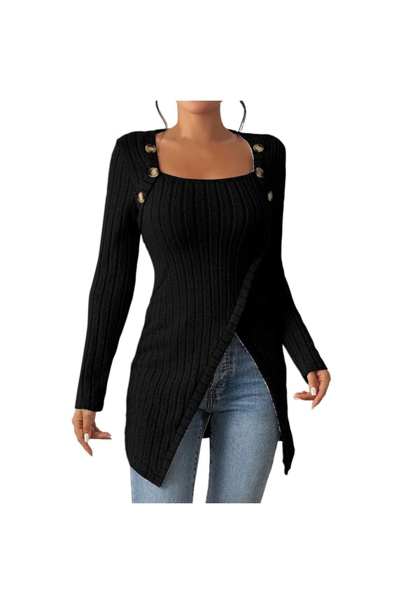 Summer Tops for Women Layering Tee for Women Solid Color Tops Tee Shirts Rainbow Stripe Shirt Women's T Shirts Casual under Scrub Long Sleeve Womens Solid Shirt Women's Casual Long Sleeve Black XL