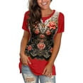 thumbnail image 1 of Summer Tops for Women Long Sleeve Layering Tops for Women Casual Short Sleeve Shirts Compression Layering Tees Long All Womens Spandex Shirt Summer Shirts Red 2XL, 1 of 4