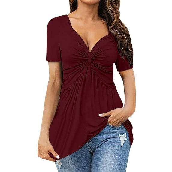 Summer Tops for Women Long Sleeve Shirts Shirts for Women Trendy Striped Short Sleeve Tee T Large Long Sleeved Turtle Tees Womens Tech Ladies Shirt Woman L