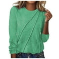 thumbnail image 1 of Summer Tops for Women Long Sleeve Spandex Shirt T Shirt Women Blank Womens Athletic Tee Shirts Fall Tees for Space Apparel Loose Tops Summer Long Sleeve Womens Shirts T Solid Colors Stretch Green S, 1 of 5