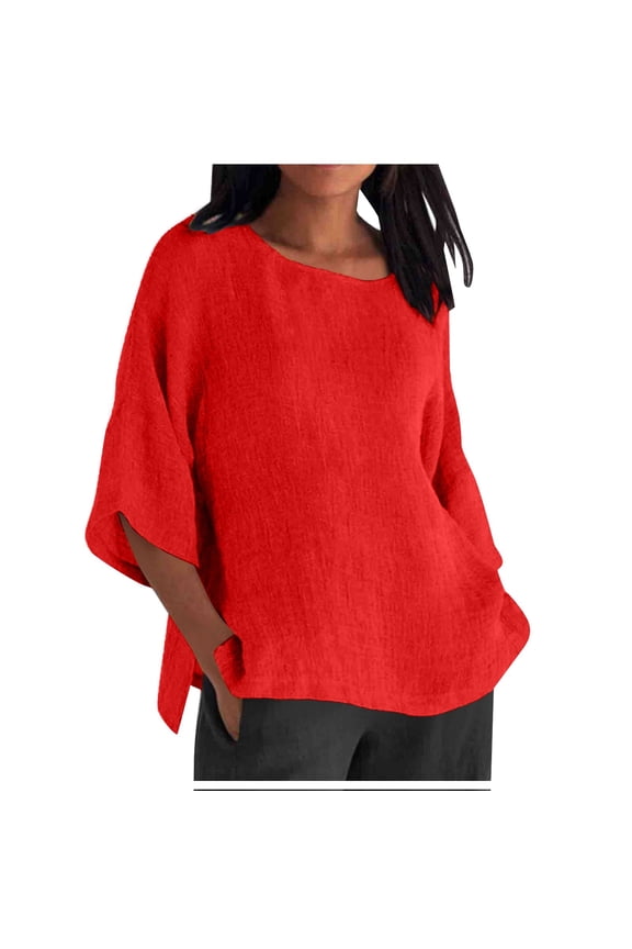 Summer Tops for Women Long Sleeve Woman Shirts Womens Active Tops Loose Fit Casual Short Sleeve for Women Long Cheer Shirt Womens Athletic Tee Shirts Work Out Sleeves Compression Red 2XL