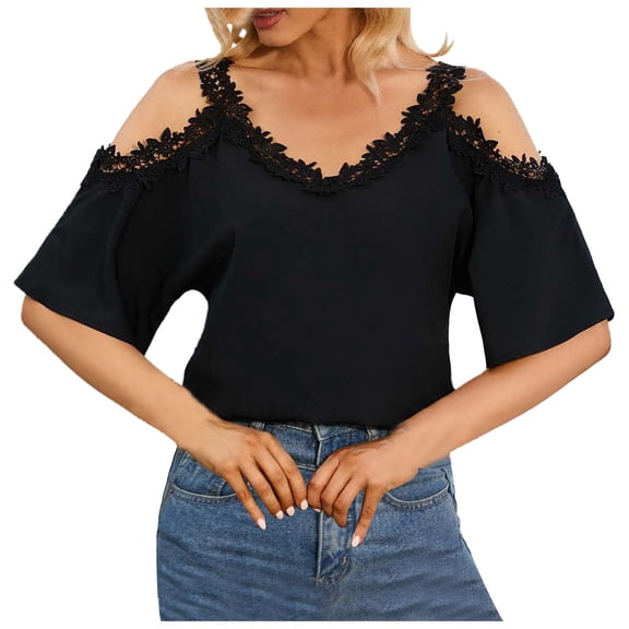 Summer Tops for Women Oversized Tee Shirt Loose Fit Womens Top Long Sleeve Shirt Spandex Womens Tech Dry Tech Shirts Women Plain Tees for Short Sleeve T Fall Tees Stretch Stretch Tee Summe Black M