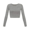 thumbnail image 1 of Summer Tops for Women Running Tee Shirts Tops Women Casual Phrasing Shirt Workout Shirt Womens Athletic Top Athletic Tee Shirts Small for Long Sleeve Plain Short Grey XL, 1 of 5