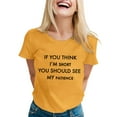thumbnail image 1 of Summer Tops for Women Shirt for Juniors 2 T Women Tees And Tops T Shirts Casual Athletic Shirt Long Sleeve Loose Fit Neck Tee Oversized Tee Casual Summer Yellow S, 1 of 5