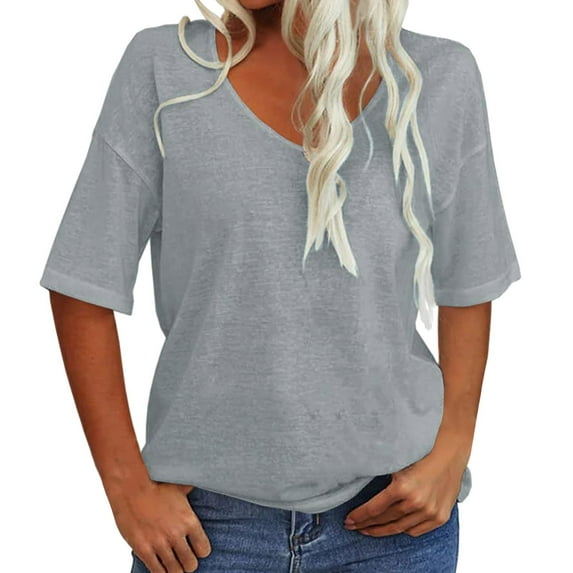 Summer Tops for Women Shirt Workout Long Sleeve Spandex Shirt Long Sleeve Tee Compression Women Active Shirts Short Tops Exercise Fashion Loose Active Loose Grey S