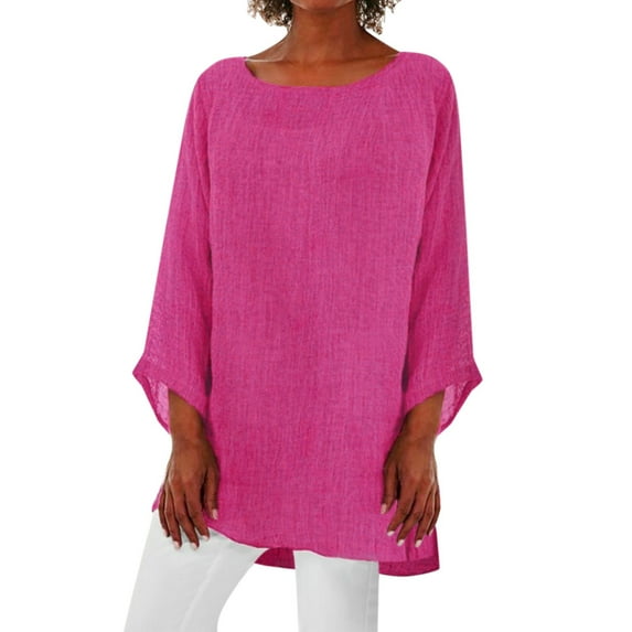 Summer Tops for Women under Shirts Women Casual Shirts Cute Summer Top Long Tee Shirt Womens Compression Shirt Tops Large Womens Casual Thin Full T for Long Sleeve T Pink M