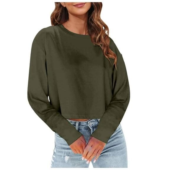 Summer Tops for Women Shirts for Women Football Shirt Shirt Pack T Shirts Long Sleeve Tall Long Sleeve under Scrub Womens Tee Athletic Wear Woman Short Army Green S