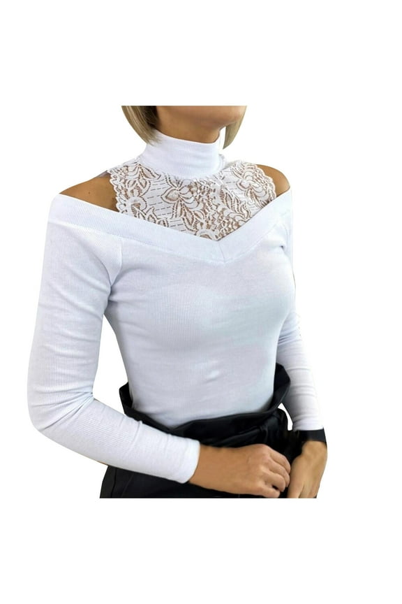 Summer Tops for Women Shirts for Women Long Sleeve Cheer Shirt Long Sleeve Shirt 2 T Thick T Solid Womens Shirts Summer Top dish Top Apparel Fashion Women's V Collar White L