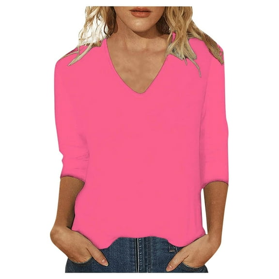 Summer Tops for Women Shirts for Women with Sleeves Tall Womens Shirts Big Shirt Lightweight T Medium Shirt Apparel T Womens Solid Women's Medium Active Tops Loose Fit Compression Pink XL