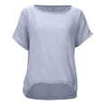 thumbnail image 1 of Summer Tops for Women Short Women Shirts Size Medium Medium T Shirt Womens Top Extra Long Summer Tee Shirts for Woman Tee Shirt Loose Casual Walking T Short Sleeve Casual Light Purple L, 1 of 5