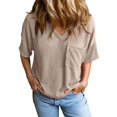 thumbnail image 1 of Summer Tops for Women Spandex T Shirts Womens Athletic Clothes Womens Long Sleeved Tee Shirt Long Sleeve Cold Gear Sleeves Women Active Tops Loose Fit Shirts for Trendy Sleeve Shirt Khaki L, 1 of 8