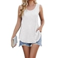 thumbnail image 1 of Summer Tops for Women Spring New Hit Round Neck Sleeveless Solid Color Knit Vest For Women T Shirts Casual Soft Shirt Sleeve Tops Valentine T Shirt Christmas Athletic Clothes Leopard White M, 1 of 9
