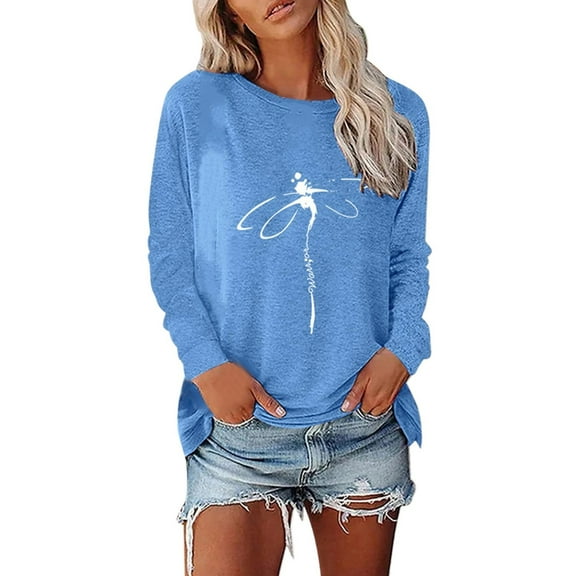 Summer Tops for Women Summer Tennis Shirts Women Running Long Sleeve Shirt Casual Raglan Tee Mod Bod Tops Medium Pack T Shirts Medium Shirt Long Sleeve for T Women's Blue 2XL