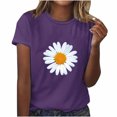 thumbnail image 1 of Summer Tops for Women Sunflower Print Casual Tunic Blouse Shirts Ladies Short Sleeve Crewneck Tops Cute Floral Pullover Sports Plus Size Tops Workwear, 1 of 2