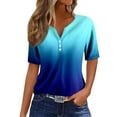 thumbnail image 1 of Summer Tops for Women Swim Tops Casual Women Summer Top Small Blank Athletic Shirts Spandex Long Sleeve Shirt Swim Tees Large Shirt for Striped Tee Tee Shirts Sky Blue 2XL, 1 of 5