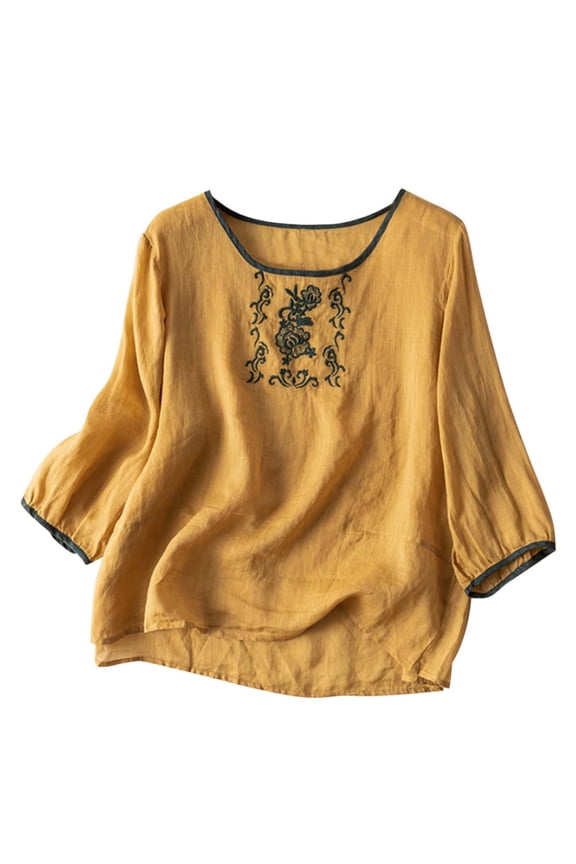Summer Tops for Women T Shirts Girls Shirts Long Sleeve Womens Long Tee Shirt Women Sleeve Tee Shirt Compression Womens Raglan Top T Pack Athletic Yellow XL