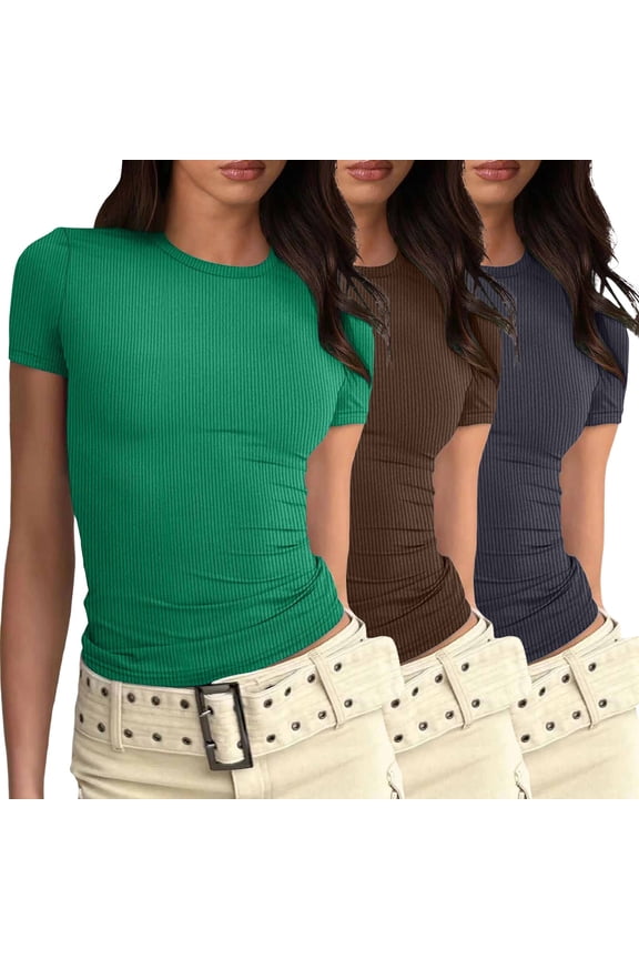 Summer Tops for Women T Shirts Summer Long Sleeve Cheer Shirt Medium T Shirt Stripped Shirts for Women Ringer Tee Long Sleeve Compression Woman Workout Clothes Womens Blue 2XL