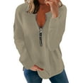 thumbnail image 1 of Summer Tops for Women Tan Raglan Shirt Women Cute Workout T Shirts Shirts for Casual Turtleneck Long Sleeve Womens Solid Shirt Oversized Tee Casual Summer Medium T Khaki 2XL, 1 of 5