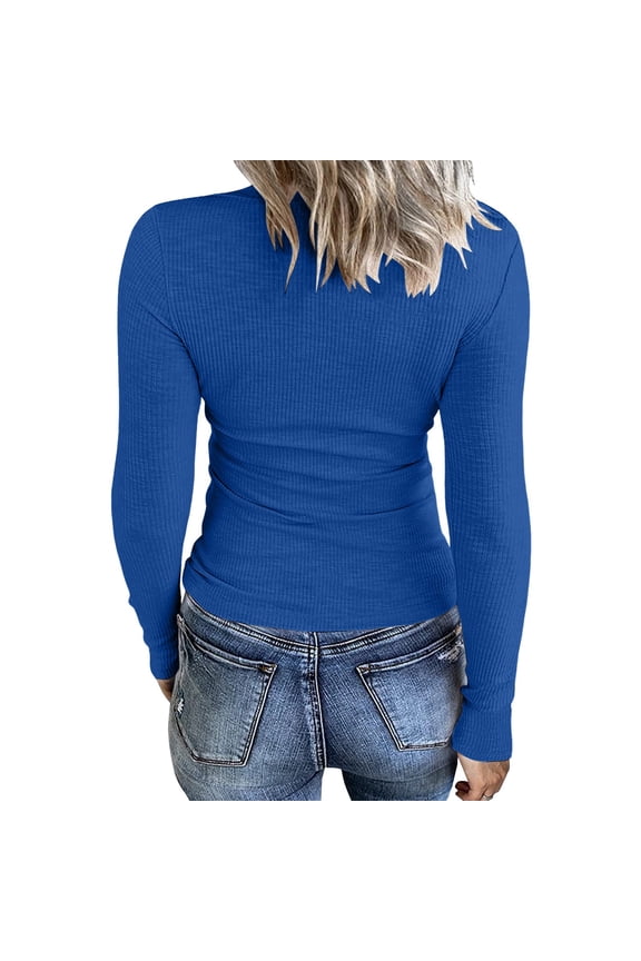 Vetement Femme ete 2025 Womens Long Sleeve Neck Ribbed Knit Fitted Casual Tops Tee Slim Basic Shirts Ladies Tees And Tops Long Tee Shirt Blank Athletic Shirts Womens Solid Color Top Ladies L