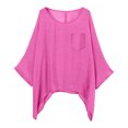 thumbnail image 1 of Summer Tops for Women Tee Fashion Solid Tee Shirts for Women Long Sleeves T Shirt Summer Violet Shirt Womens Top Extra Long Short Sleeve T Solid Color Tops Short Sleeve Oversized Hot Pink 3XL, 1 of 8