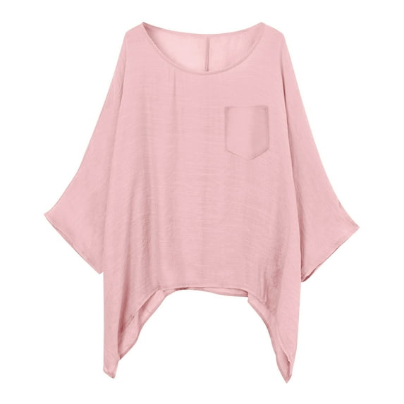 Summer Tops for Women Tee Fashion Solid Tee Shirts for Women Long Sleeves T Shirt Summer Violet Shirt Womens Top Extra Long Short Sleeve T Solid Color Tops Short Sleeve Oversized Light Pink 2XL