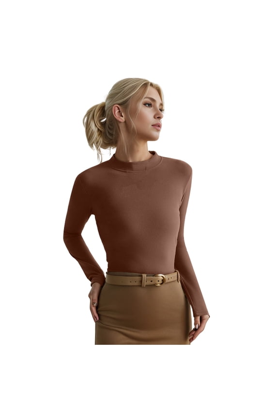 Summer Tops for Women Tee Shirt Women Graphic Shirts Compression T Short Womens Polyester T Shirts Athletic Tops for Long Sleeve Layering Tee Long Sleeve Tall S Shirt Women's Brown 2XL