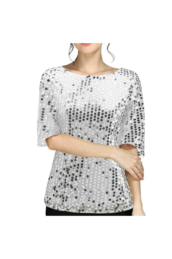 Summer Tops for Women Thick Long Sleeve T Shirt Women Exercise Shirts Pack Long Sleeve Shirt Spandex Turtle Necks for Womens Pack Fit Mom New Day T Blank Womens Summer Tops Loose Fit Big Silver S