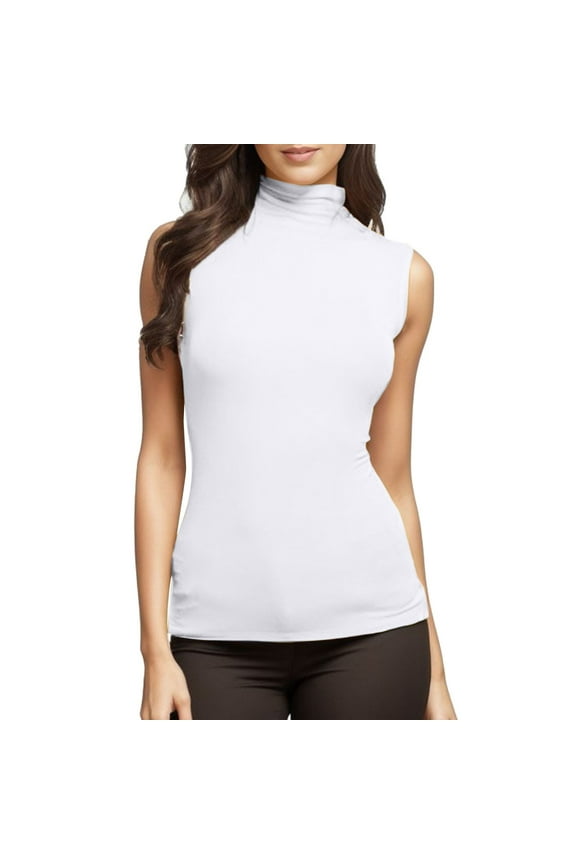 Summer Tops for Women Top Tee Womens Fit Turtleneck Slim Blouse Shirt Sleeveless Solid Women's Blouse Stripe Top Women Dance Top Tops for Women Sleeveless Dark Teal Tops for Women T Shirts Printing