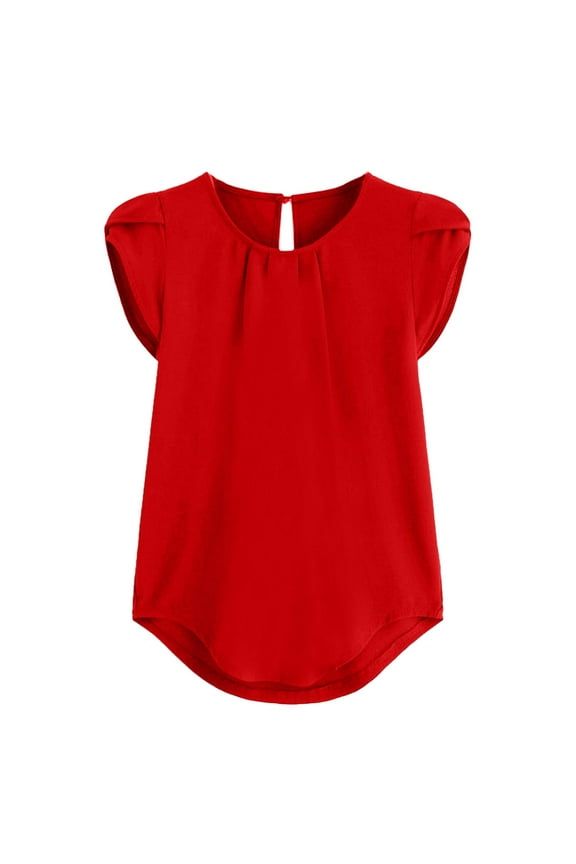 Summer Tops for Women Tops Spandex Loose Workout Shirts Women Workout Shirt Cute for Summer Cheer Long Sleeve Shirt Fitted T Shirts Long Sleeved Short Sleeve Lose Red L