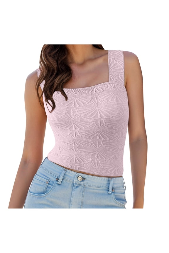 Summer Tops for Women Tote Girls Candy Themed Top Women Yoga Top Camisole Pack Born Primitive 3xl Bedroom with Compression Yoga Crop Crop Bras Compression Square Neck Wide Straps Tank Pink