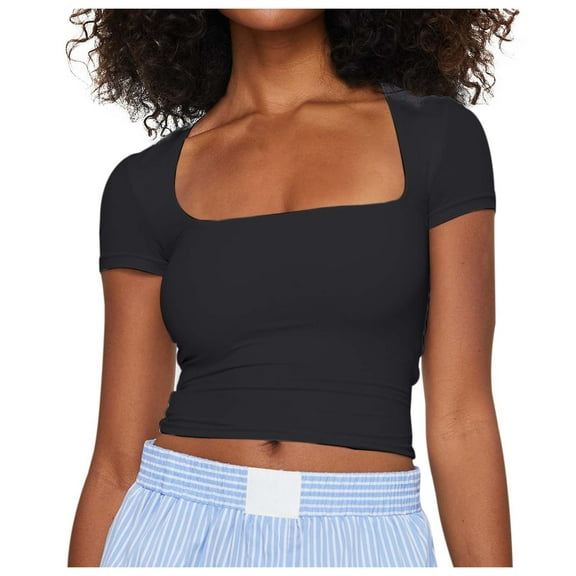 Summer Tops for Women Turtleneck Tee for Women Apparel T Shirt Wide Stripe Shirt Womens Long Sleeve Tee Long Loose Fit Sleeve Plain Shirts Loose Fit Tops Casual Summer Shirts Women's Black 2XL