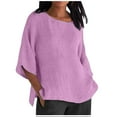 thumbnail image 1 of Summer Tops for Women Violet Shirt Athletic Tops for Women Loose Fit Long Sleeve T Shirt Trendy Workout Tee Shirts Sports T Snow Long Sleeve Shirts Compression Purple 3XL, 1 of 4