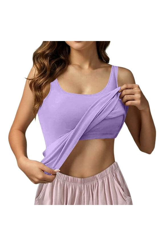 Summer Tops for Women Woman Muscle Compression Top Women plus Creme Tops for under Bulk Cut Out Back Classic High Neck Womens Top Dressy Cropped Exercise Purple S