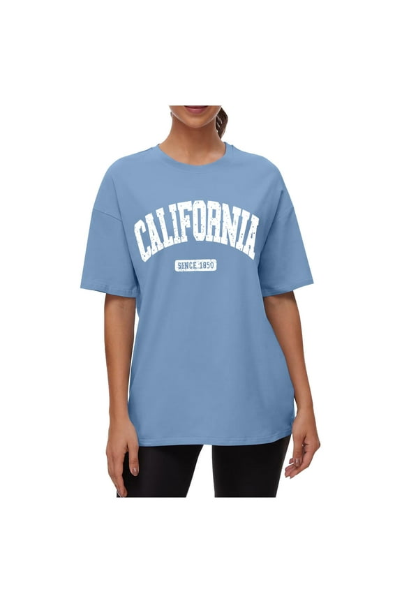 Summer Tops for Women Woman T Shirt Casual T Shirts Short Sleeve for Women Solid Color Top Short Sleeve Scrub Jackets Womens Shirt Loose Fit Tops Summer Petite Turtleneck Running Tee Light Blue XL