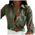 thumbnail image 1 of Summer Tops for Women, Women Blouses, Stylish Women's Casual Long Sleeve Button Top Shirt for Everyday Wear Elegant Printed Design Versatile and Comfortable Fashion Choice, 1 of 5
