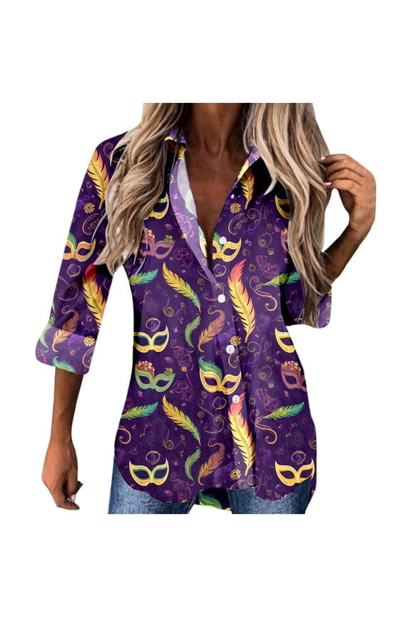 Summer Tops for Women, Women Blouses, Stylish Women's Shiny Sequin Blouses V Neck Loose Fit Long Sleeve Glitter Tops for Holiday Parties and Evening Outings