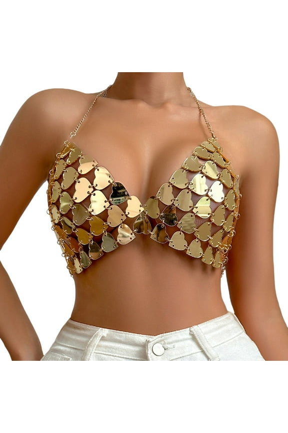 Summer Tops for Women Women Chain Clothes Beading Tassel Sleeveless Backless Crop Top Club Tank Tops Cropped Tops for Women Workout T Shirt Top Cardigan with Top Cowboys Top Women Cycling Women Top