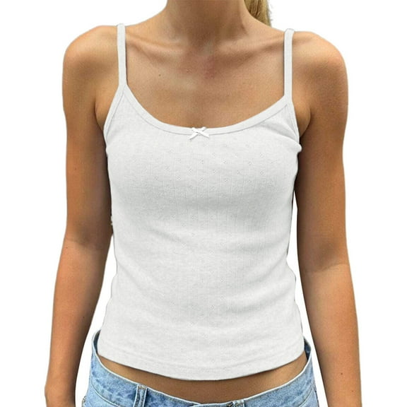 Summer Tops for Women Women's Spring And Summer Solid Color Jacquard Hot Waist Casual Tank Top With Strap Top 2xl Back The Top Women Apparel Shirt Big Tops Baggy Womens Top