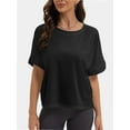 thumbnail image 1 of Summer Tops Womens Solid T Shirts for Women Loose Shirts Basic Tee, 1 of 6