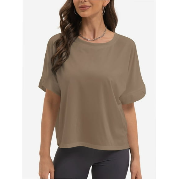 Summer Tops Womens Solid T Shirts for Women Loose Shirts Basic Tee