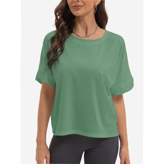 Summer Tops Womens Solid T Shirts for Women Loose Shirts Basic Tee