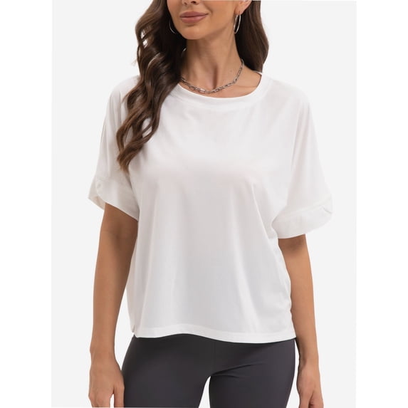 Summer Tops Womens Solid T Shirts for Women Loose Shirts Basic Tee