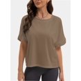thumbnail image 1 of Summer Tops Womens Solid T Shirts for Women Loose Shirts Basic Tee, 1 of 6