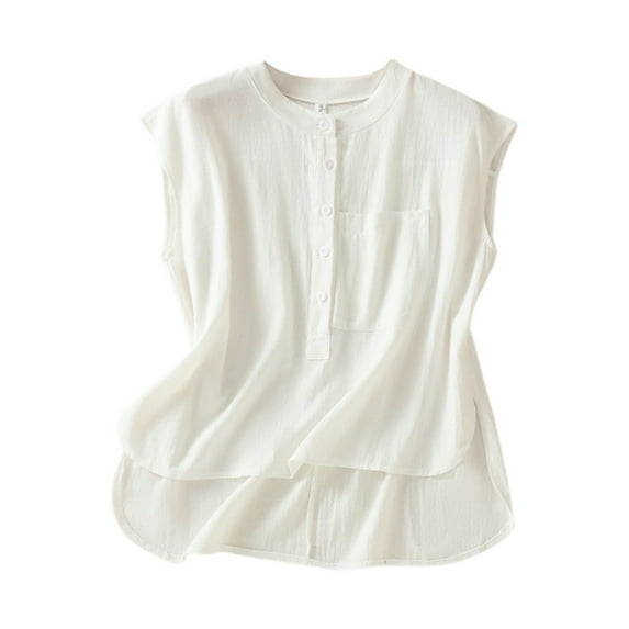 Summer Tops For Womens T Shirts Loose Fit Casual Crew Neck Ladies Fashionable Pure Color Temperament And Linen Plus Size Short Sleeve Graphic Tees For Women White XL