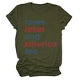 thumbnail image 1 of Summer Tops For Womens T Shirts Loose Fit Casual Crew Neck Loves And America 4Th Of July Patriotic Independence Day Short Sleeve Graphic Tees For Women Army Green XXL, 1 of 3