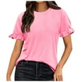 thumbnail image 1 of Summer Tops, Womens Tops, Trendy Women's Casual Ruffle Short Sleeve Shirts Blouses for Summer and Spring Outfits Stylish and Comfortable Top Choices, 1 of 8