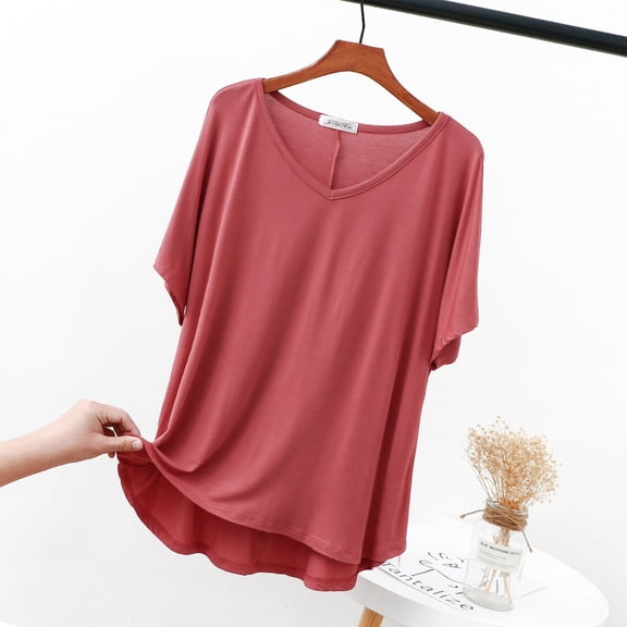 Summer Tops for Teens Cheap Women's Short Sleeve T Shirts Oversized Womens Tops Trendy Summer Solid Tops Plus Size Shirts Reorders